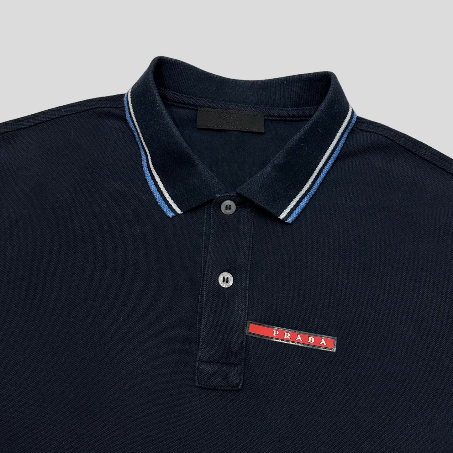 Prada Milano 2017 Red Tab Polo Shirt - M