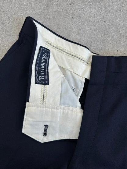 Burberry 1990s Pure Wool Straight Leg Trousers - W30