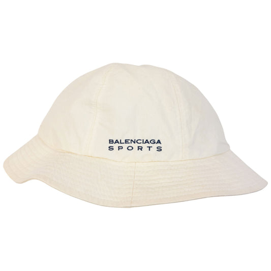 Vintage 90s Balenciaga Sports Embroidered Bucket Hat Size L | O/S, Cream