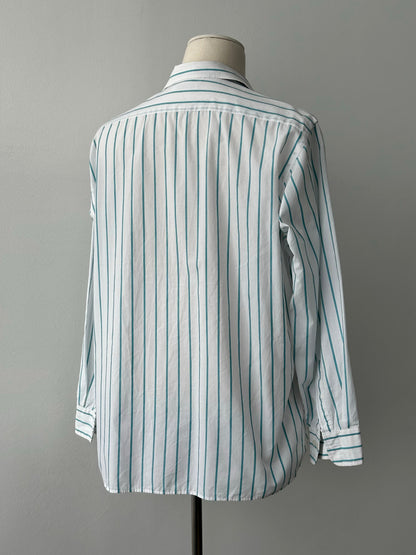 Christian Dior 1990s Cotton Striped Logo Shirt - L