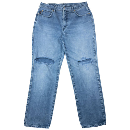 Vintage 2000s YSL Yves Saint Laurent Ripped Denim Jeans Size W35 | W35, Blue