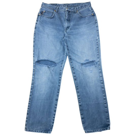 Vintage 2000s YSL Yves Saint Laurent Ripped Denim Jeans Size W35 | W35, Blue