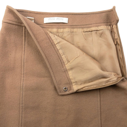Vintage 1999 Miu Miu Wool Skirt Womens Size W22 | XS, Beige