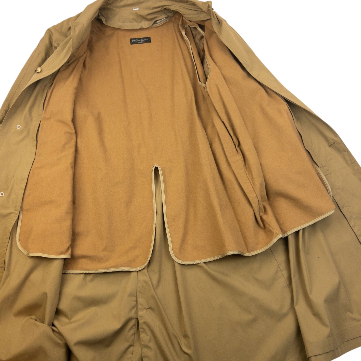 Vintage YSL Yves Saint Laurent Belt Waist Trench Jacket Size | Medium, Beige
