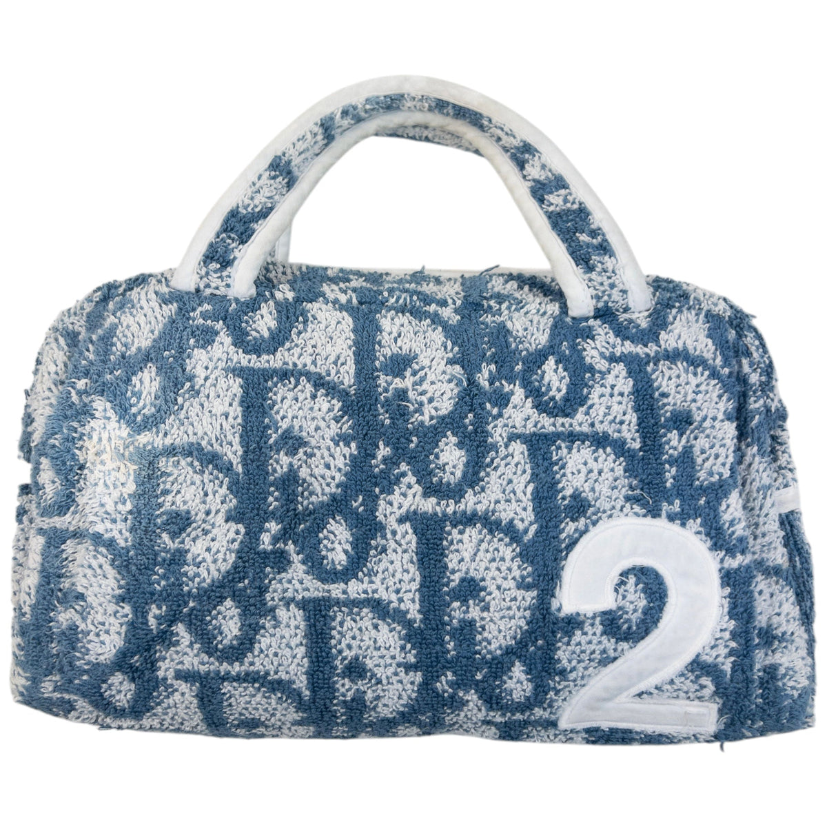 Vintage 2000s Dior Monogram Terry Cloth Handbag | O/S, Blue