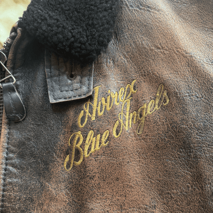 Avirex 1991 'Blue Angels' G-1 Leather Flight Jacket - S / M | S / M, Multicoloured
