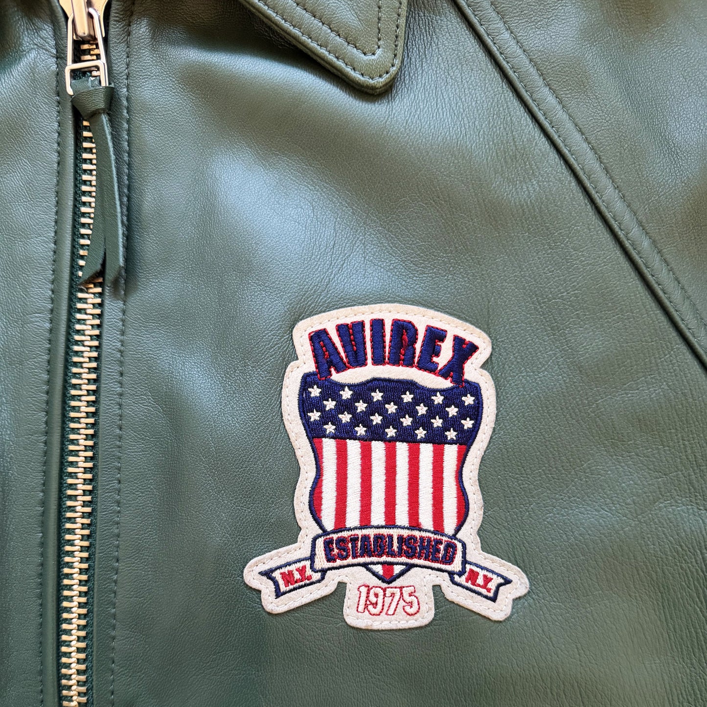 Avirex USA 'Icon' Leather Varsity Jacket - XL