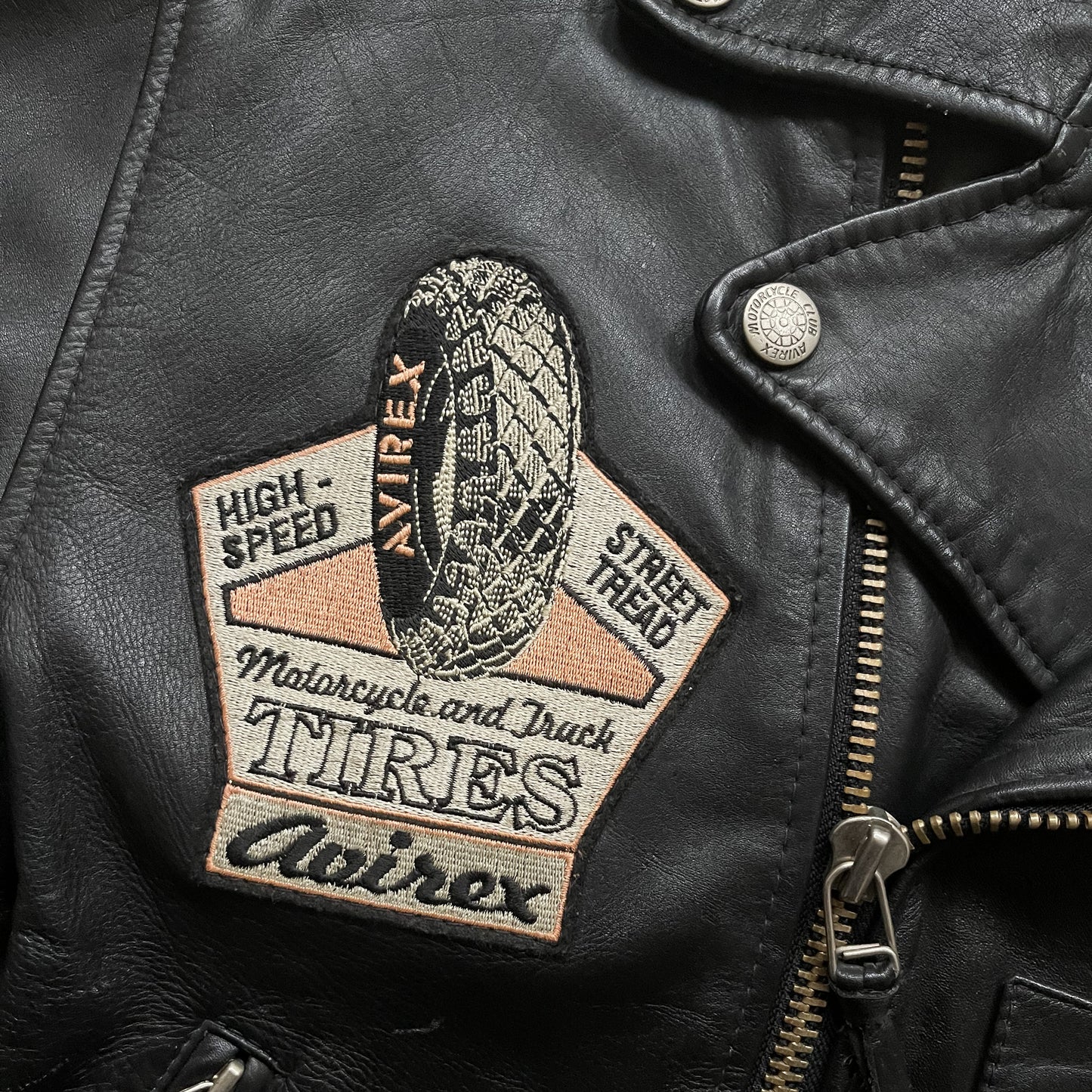 Avirex Leather Biker Jacket - L