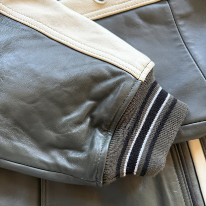 Avirex 'North West Wild Bears' Leather Varsity Jacket - S