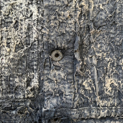 Boro Sashiko Distressed Denim Trucker Jacket - L