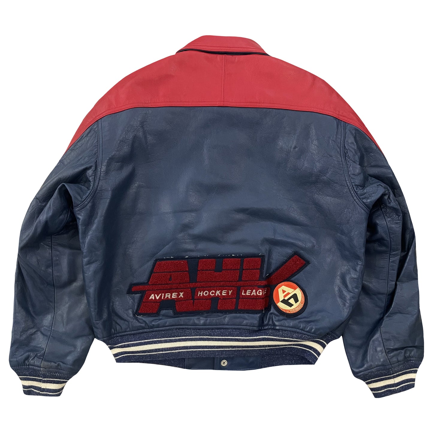 Avirex Hockey League Leather Varsity Jacket - M