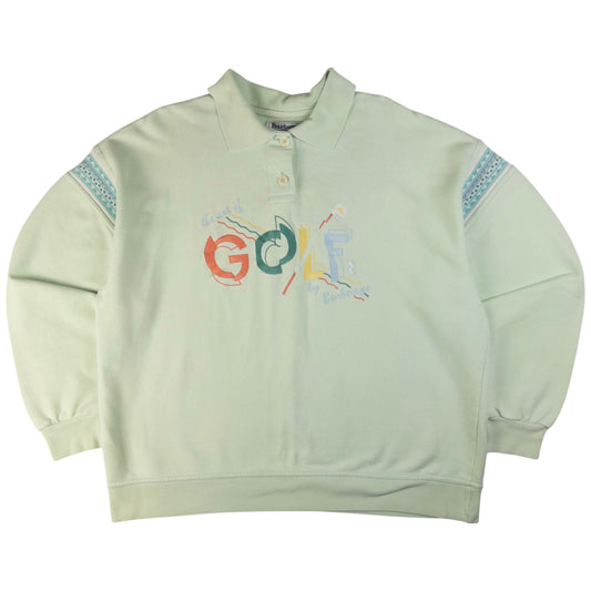 Vintage Burberry Embroidered Golf Polo Sweatshirt Size M