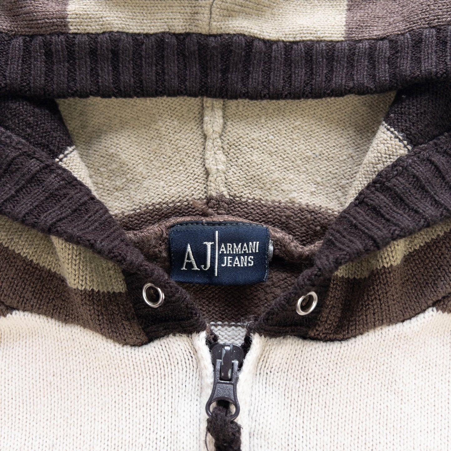Vintage Armani Jeans Knit Hoodie Size M