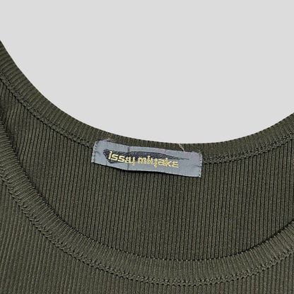 Issey Miyake 80’s Brush Tag Ribbed Pleated Vest - S