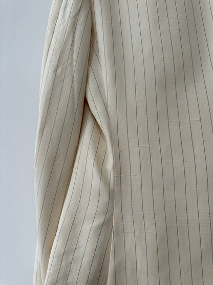 Pierre Cardin Pure Silk Stripe Double Breasted Blazer - 36R/S