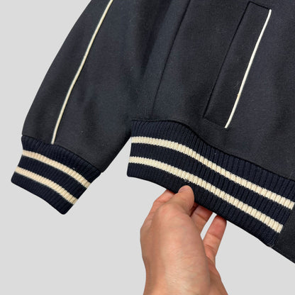 Dior AW05 by Hedi Slimane Contrast Piped Wool Varsity Jacket - IT52 (M/L)