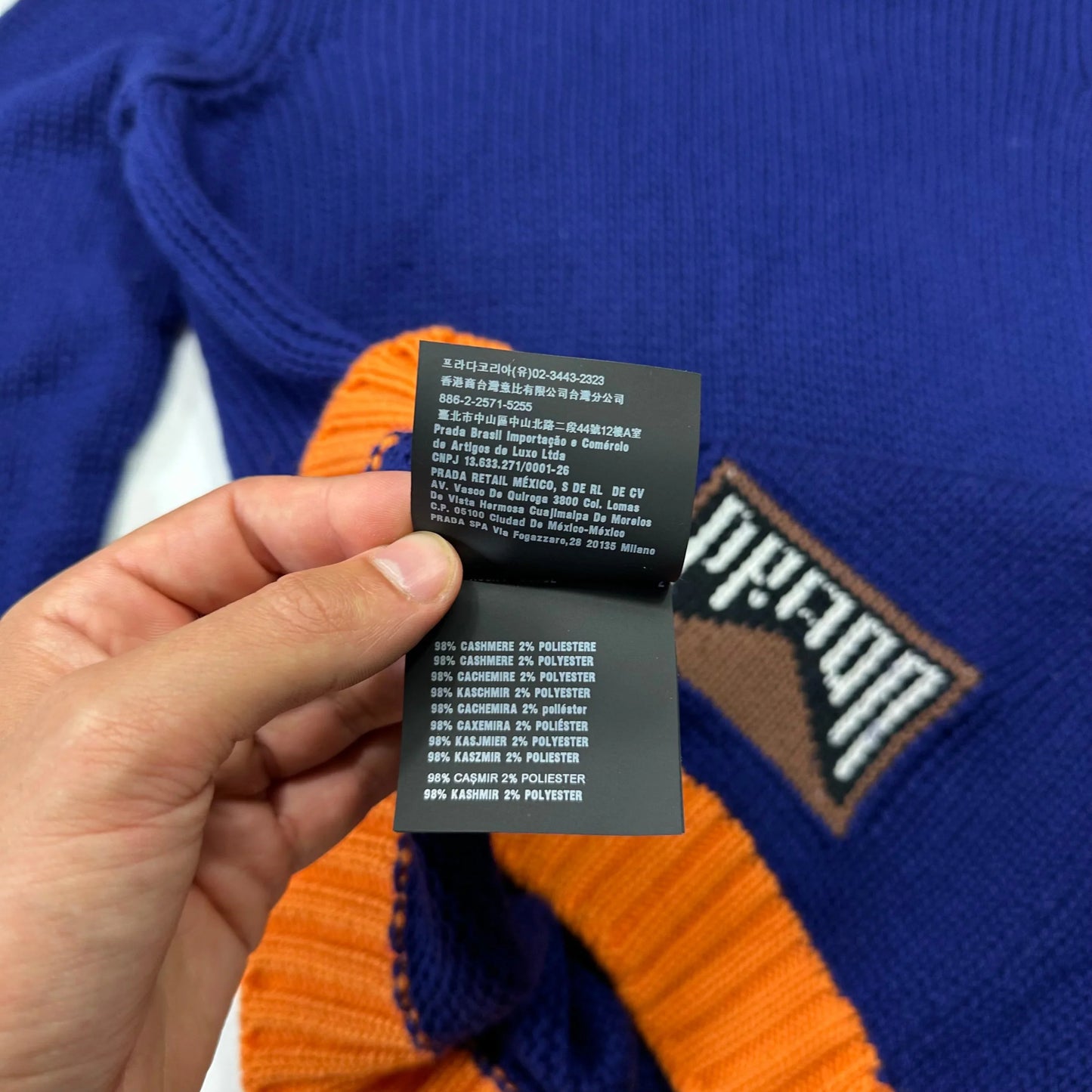 Prada Milano 2018 Intarsia Cashmere Chunky Race Logo Knit - IT46 (M)