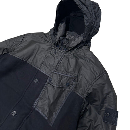 Stone Island Ghost Wool Nylon Quilted Jacket with Packable Hood