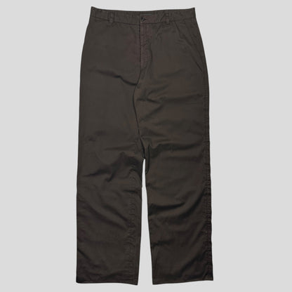 Prada AW00 Brown & Baby Blue Waxed Cotton Trousers - IT52 (34)