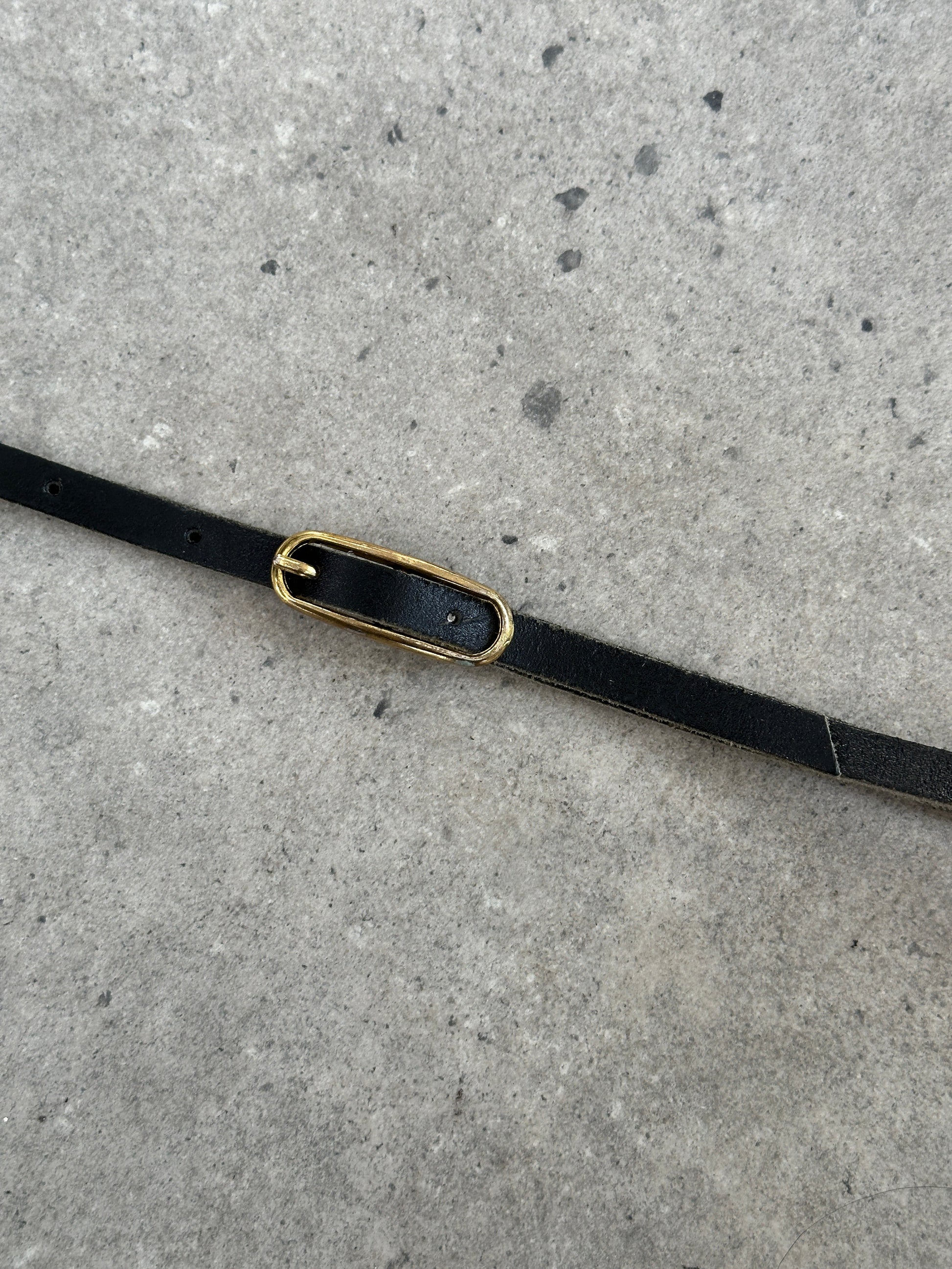 Vintage 1990s Leather Skinny Belt - W27-30