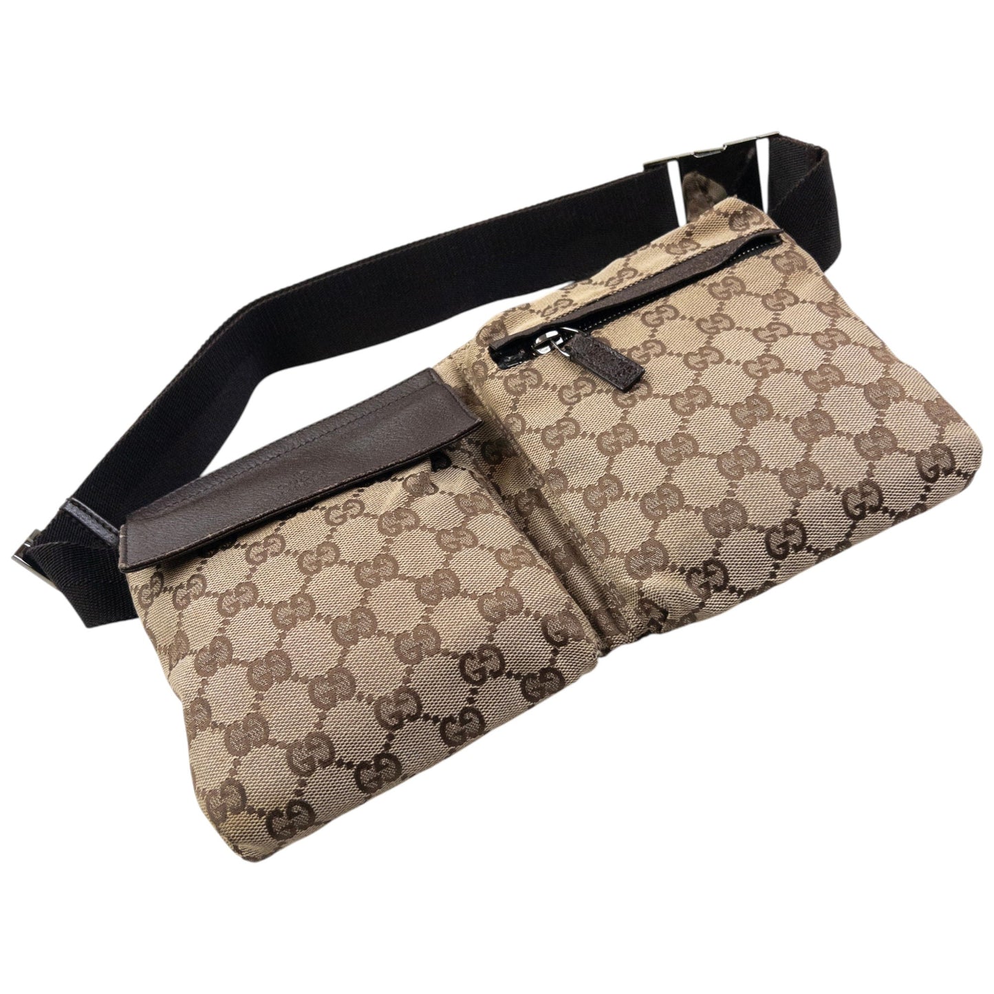 Vintage 2000s Gucci Monogram Crossbody Bag | O/S, Beige