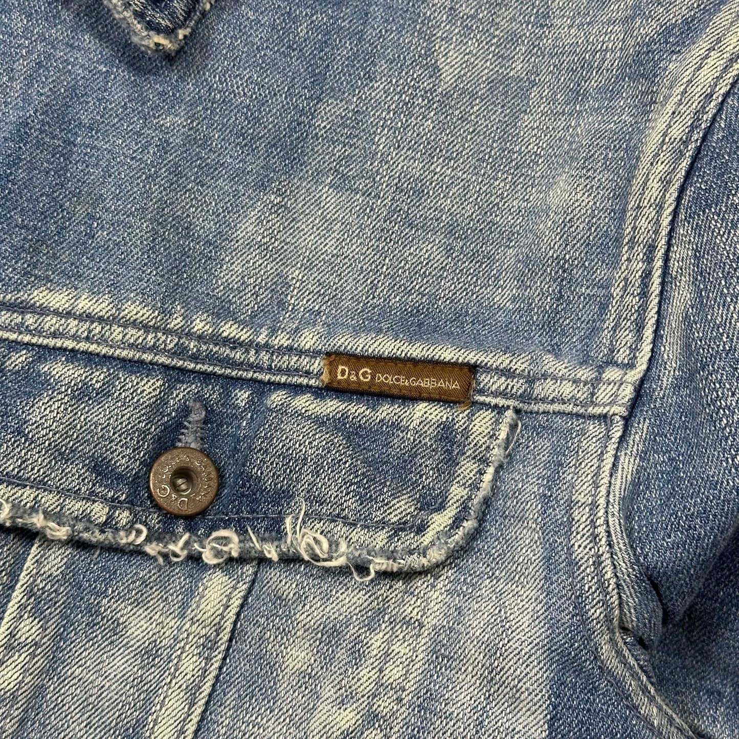 D&G AW04 Distressed Reconstructed Denim Boxy Jacket - L (M)
