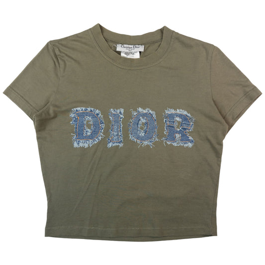 Vintage Dior Denim Logo Baby Doll T Shirt Womens Size S