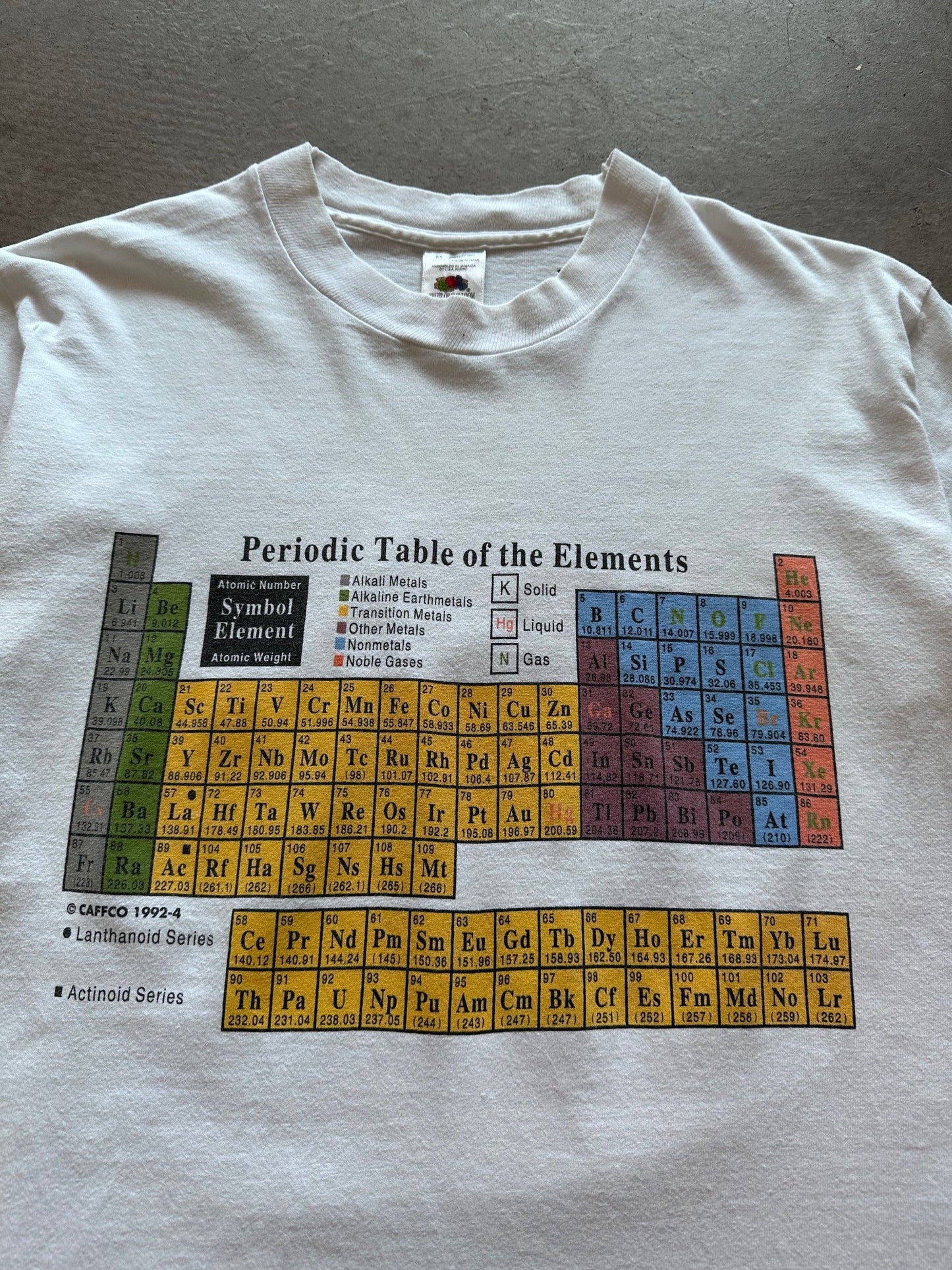 1990's Periodic Table of Elements T-Shirt - M | Medium, Red