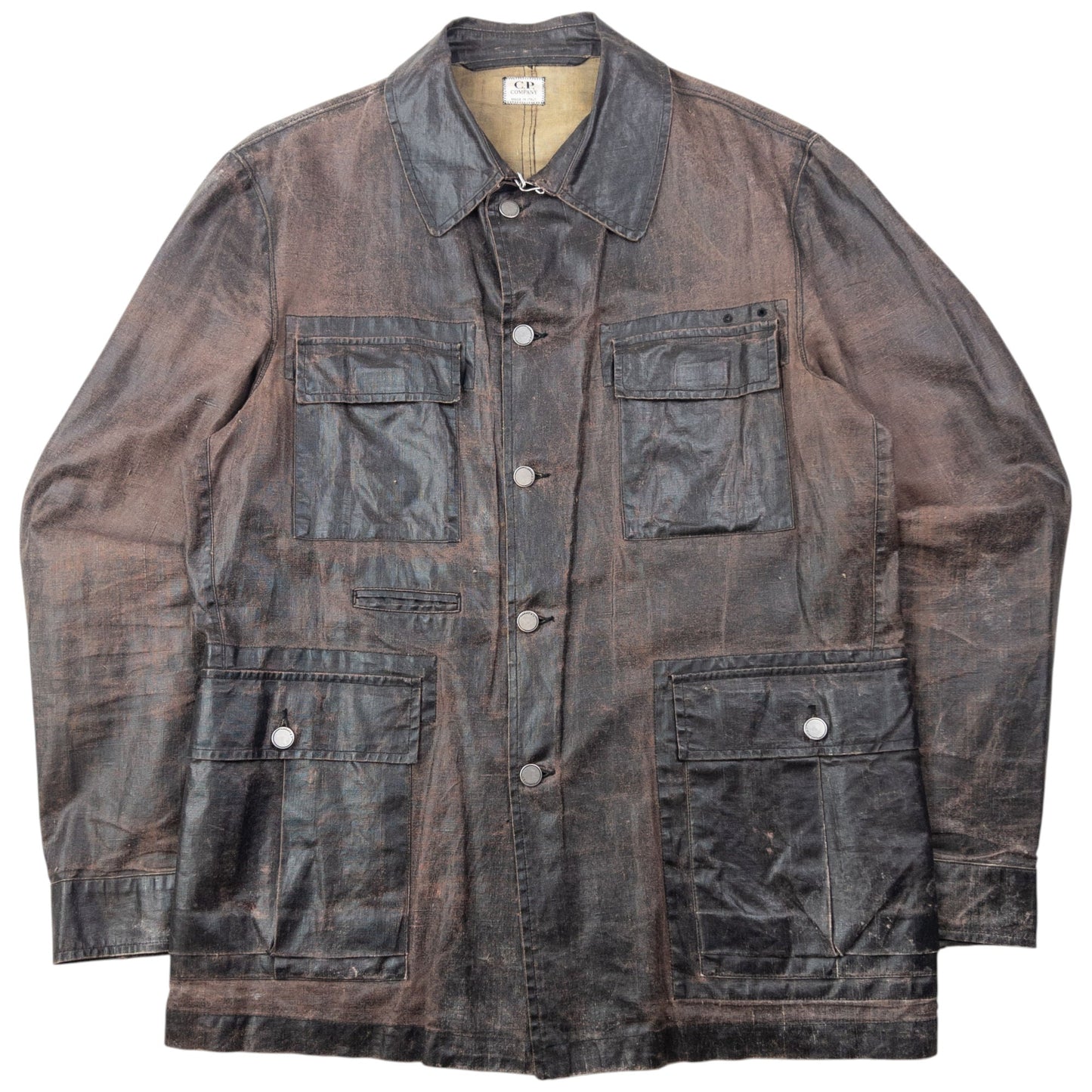 Vintage 2002 CP Company Spalmatura Linen Button Up Jacket Size XL | XL, Brown