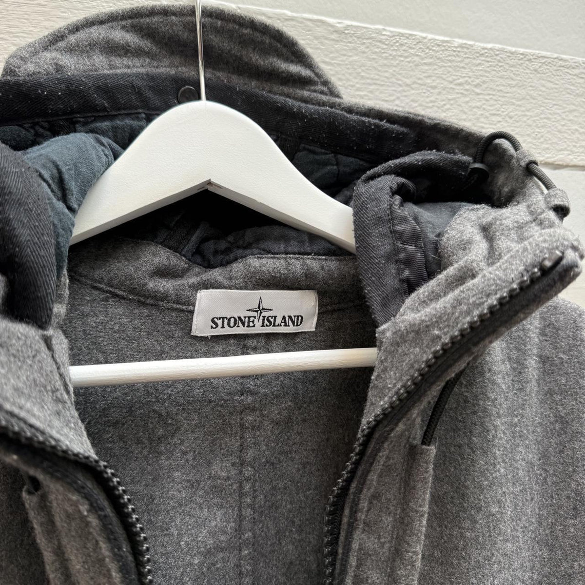 Stone Island Melange Wool Poly Jacket (L) | Large, Grey