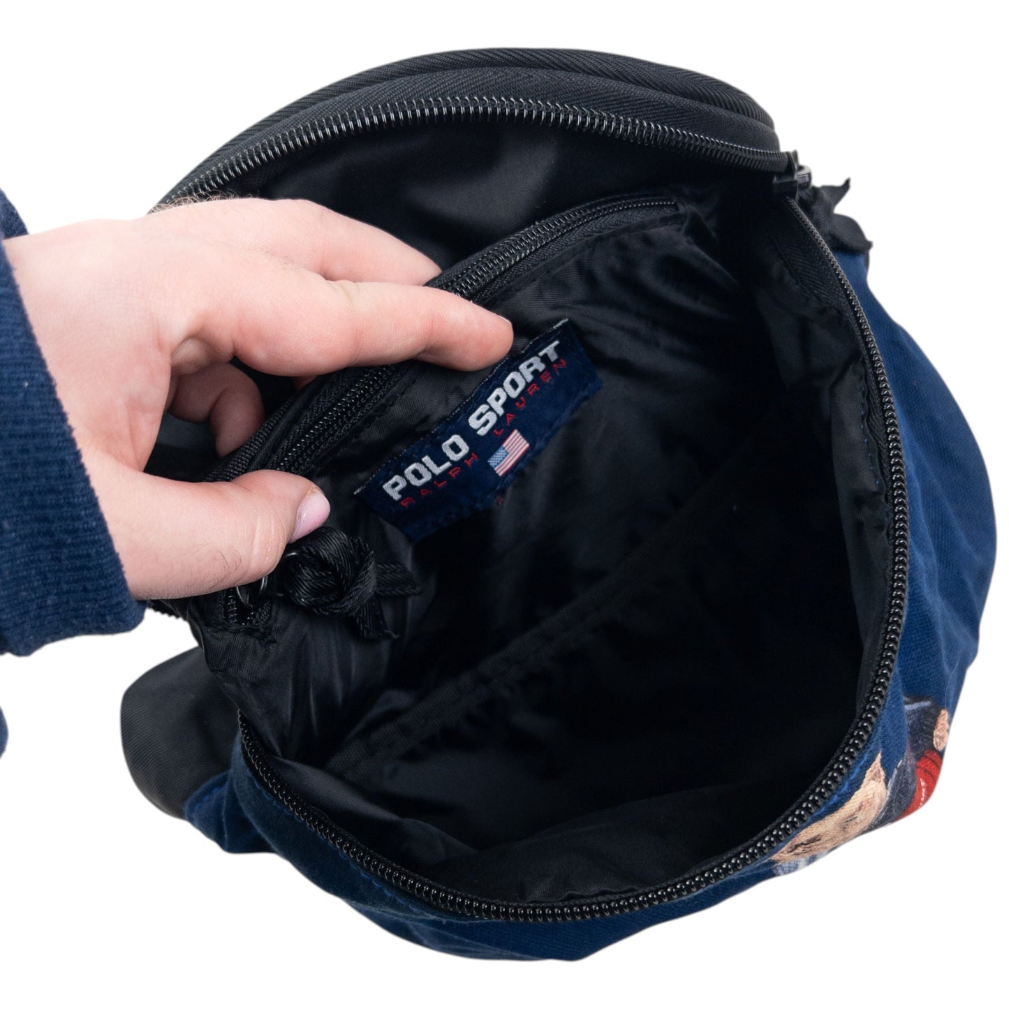 Vintage 90s Polo Sport Ralph Lauren Bear Crossbody Bag | O/S, Black