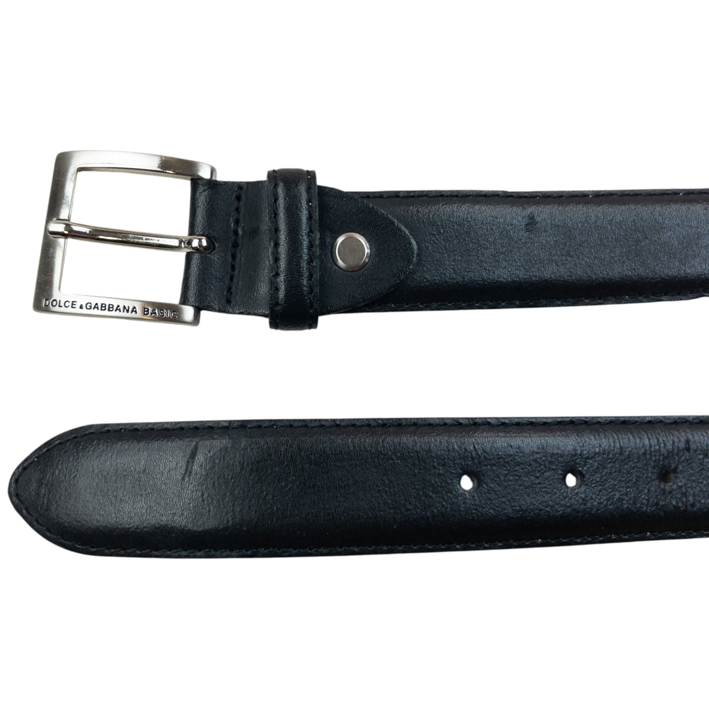 Vintage 2000s Dolce & Gabbana Leather Belt Size XL | O/S, Black
