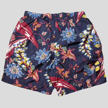 Prada 2014 Floral Nylon Red Tab Logo Shorts + Bag - IT44 | Default Title, Red