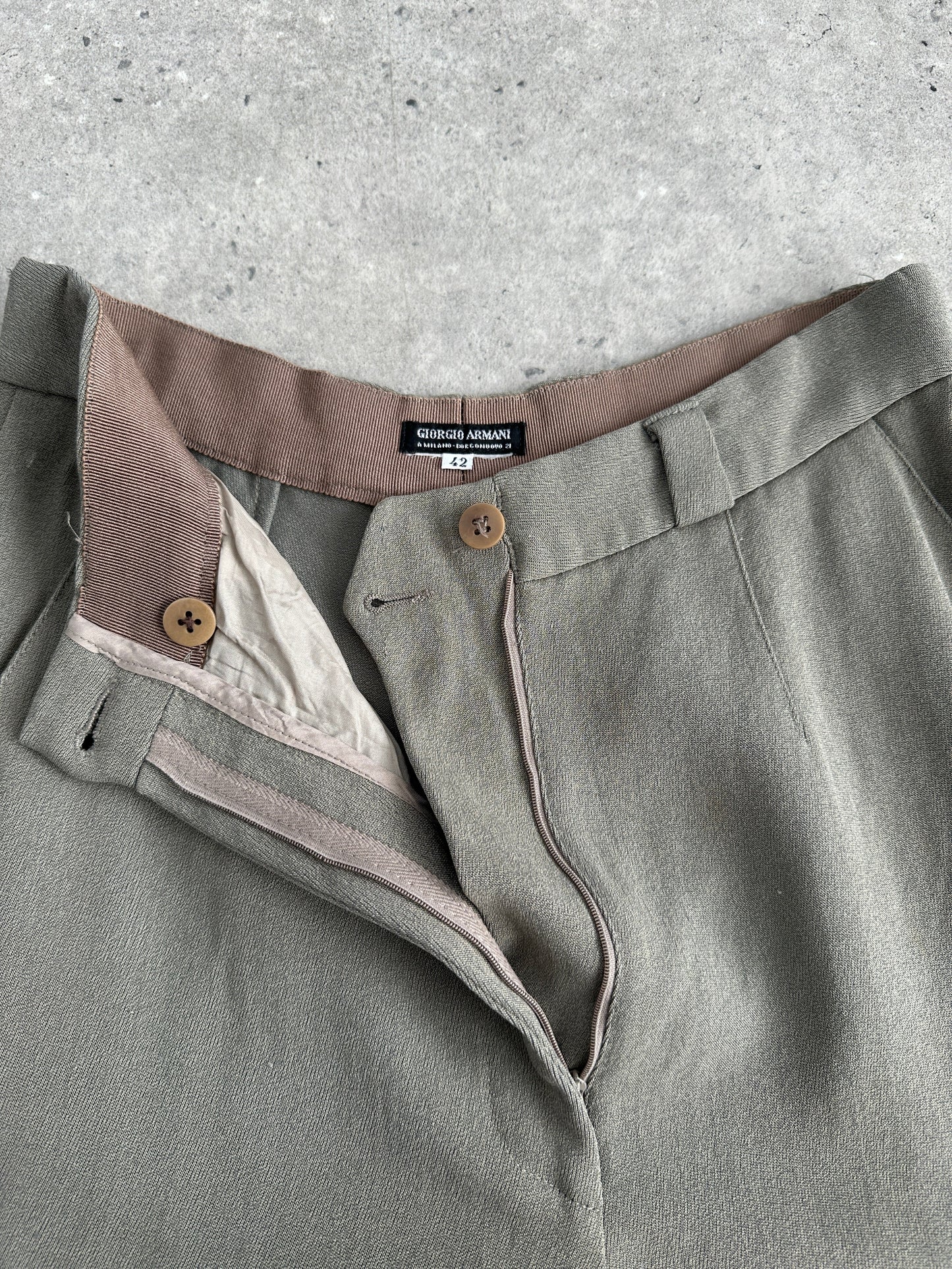 Giorgio Armani High Waisted Tapered Leg Trousers - W24