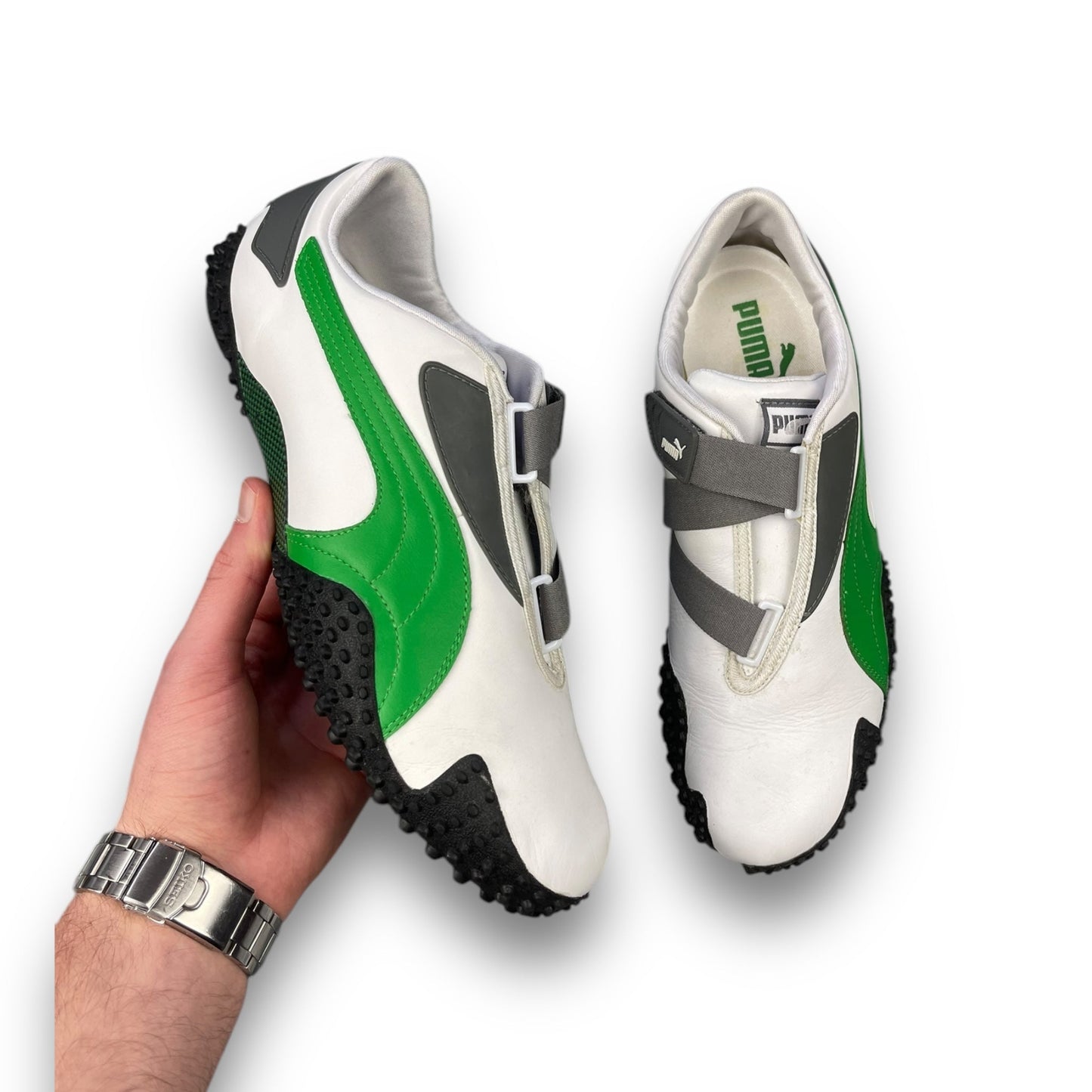 2000's Puma Mostro Leather White/Green/Grey (UK9) | Default Title, Multicoloured