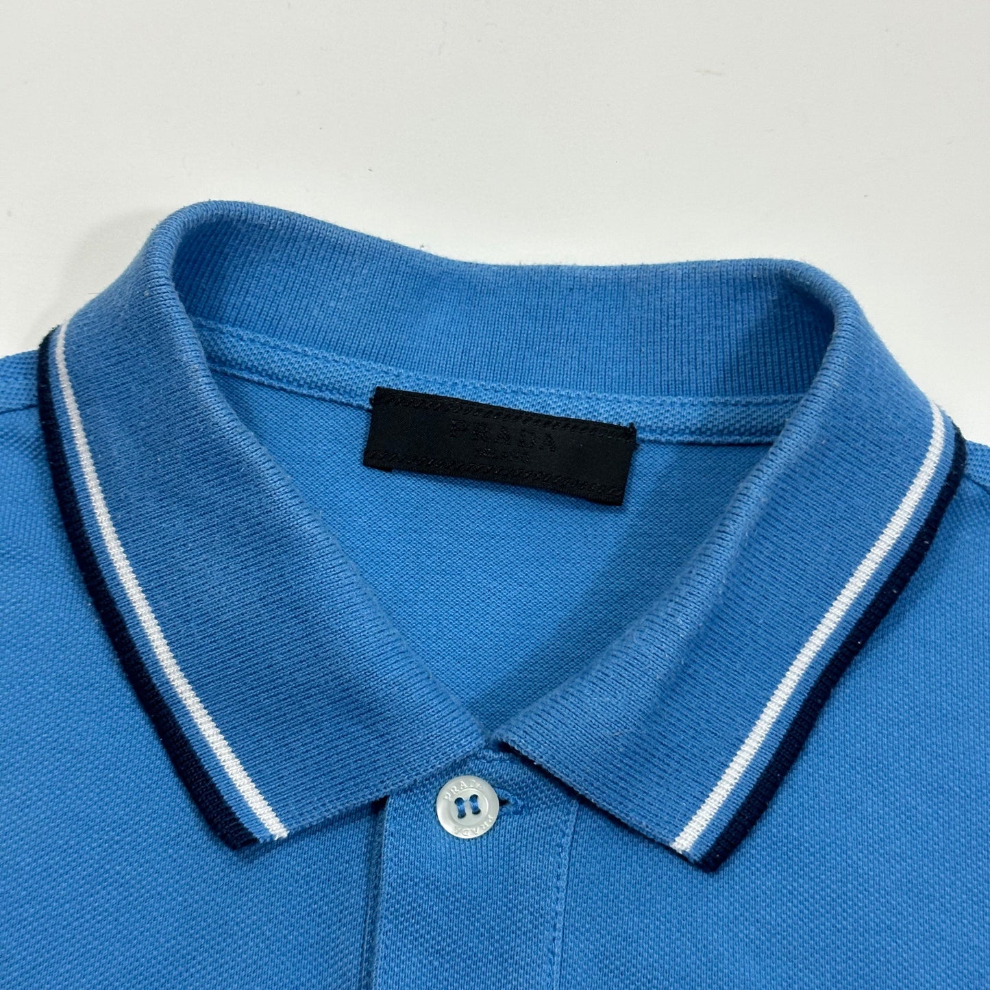 Prada Milano 2018 Aqua Blue Polo Shirt - S