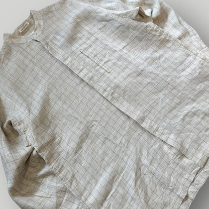 Issey Miyake IM Porduct Banded Collar Checked Linnen Shirt XL