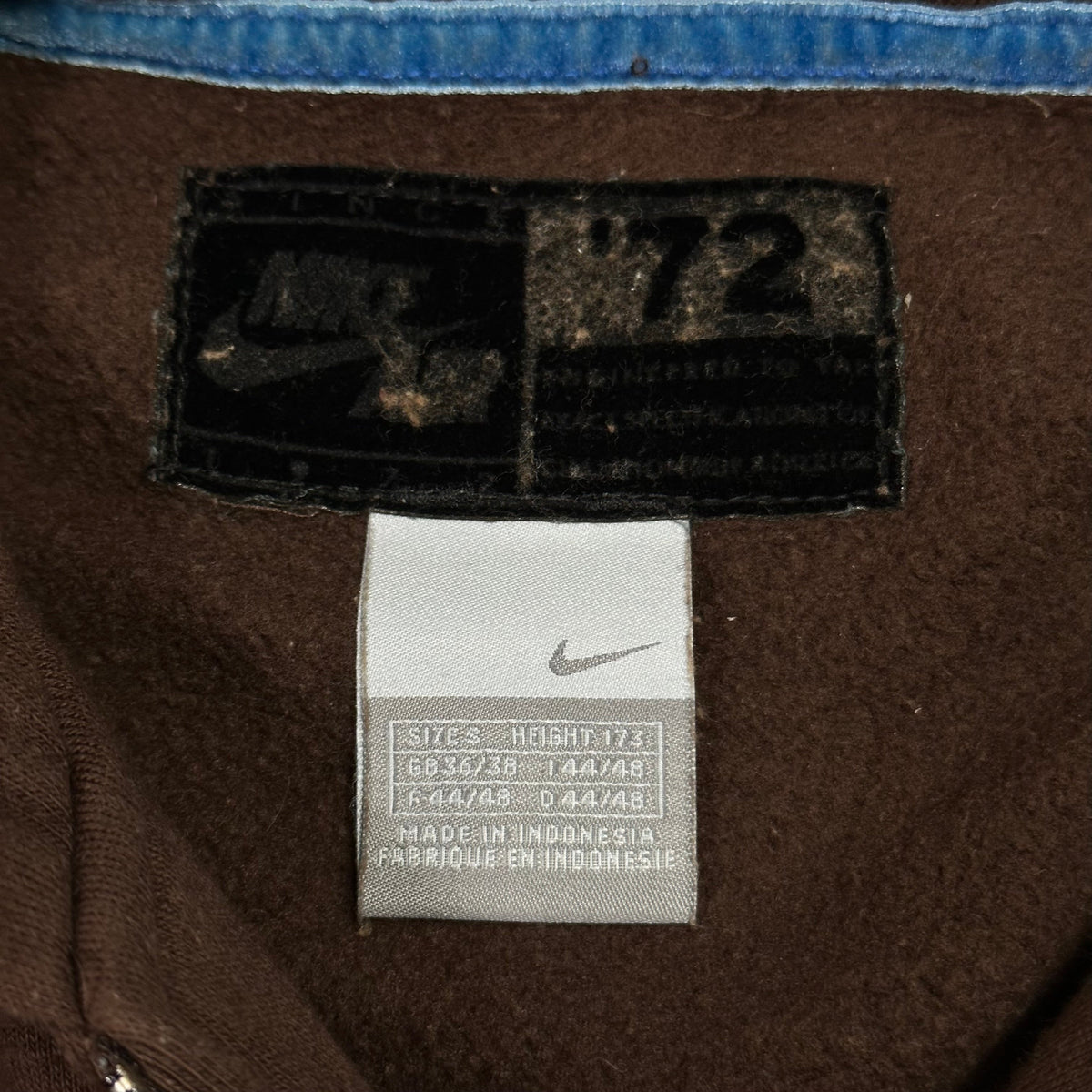 Nike Air AW04 Heavyweight Cotton Striped Hoodie - M | Brown