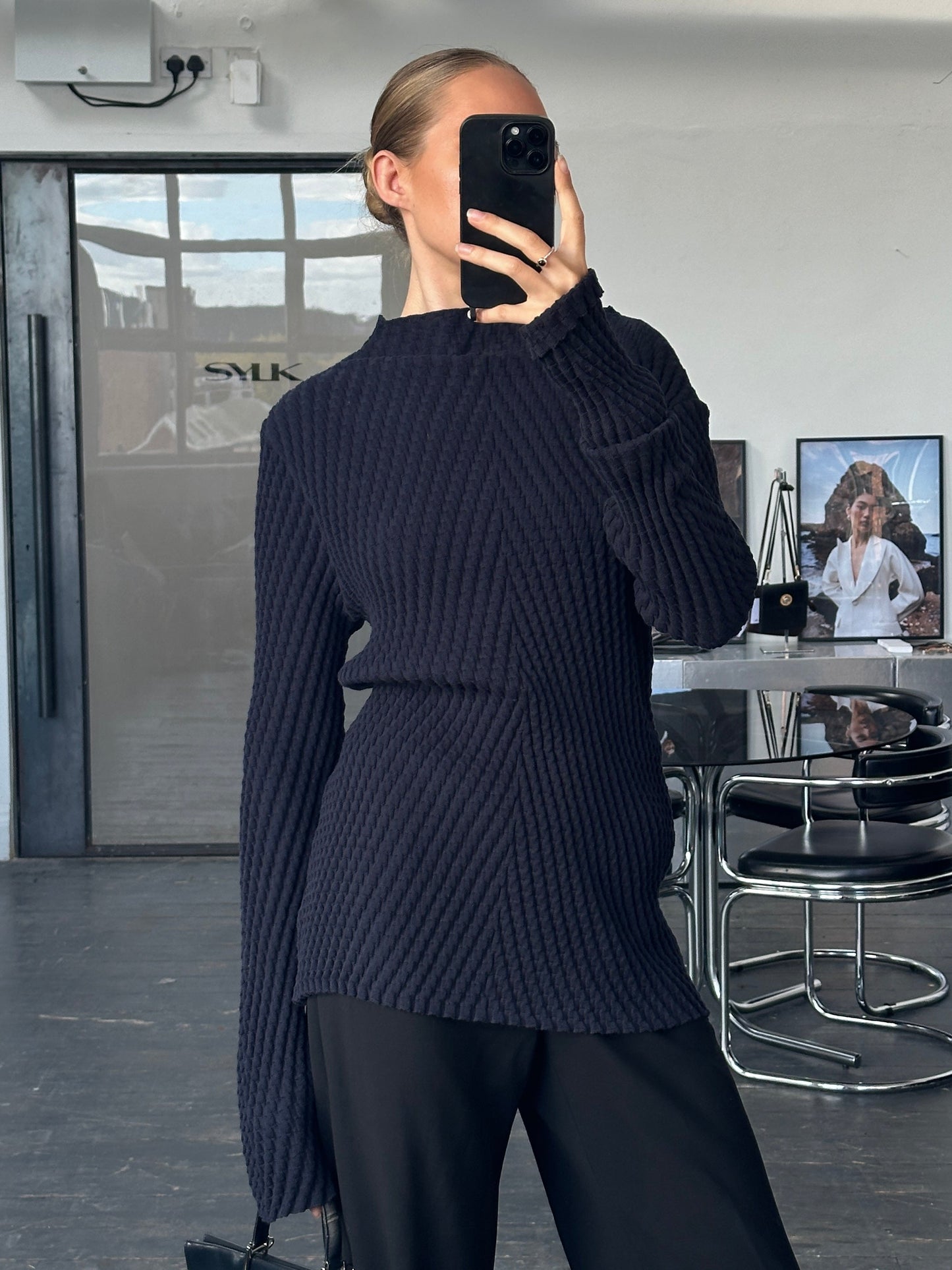 Emporio Armani 2000s Textured Pure Cotton Knit Jumper - L/XL