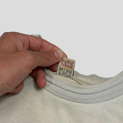 Stussy 90’s Cream Heavy Tom Tom White Tag Pocket Logo T-shirt - L/XL | O/S, Multicoloured