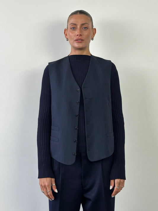 Yves Saint Laurent Pour Homme Wool Tailored Waistcoat - 42R/L