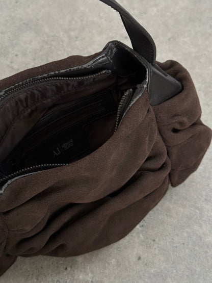 Armani Jeans Suede Ruched Shoulder Bag