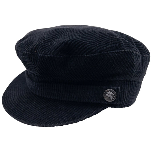 Vintage 2000s Burberry Corduroy Newsboy Hat Womens Size M | Medium, Black