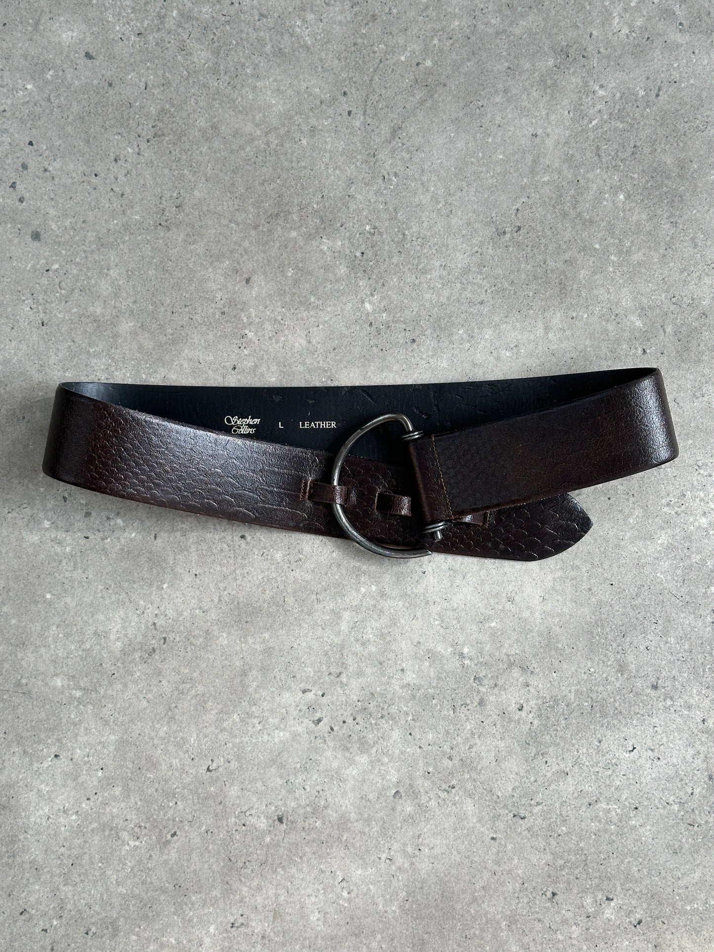 Vintage 1990s Leather Chunky D Ring Belt - W35-38