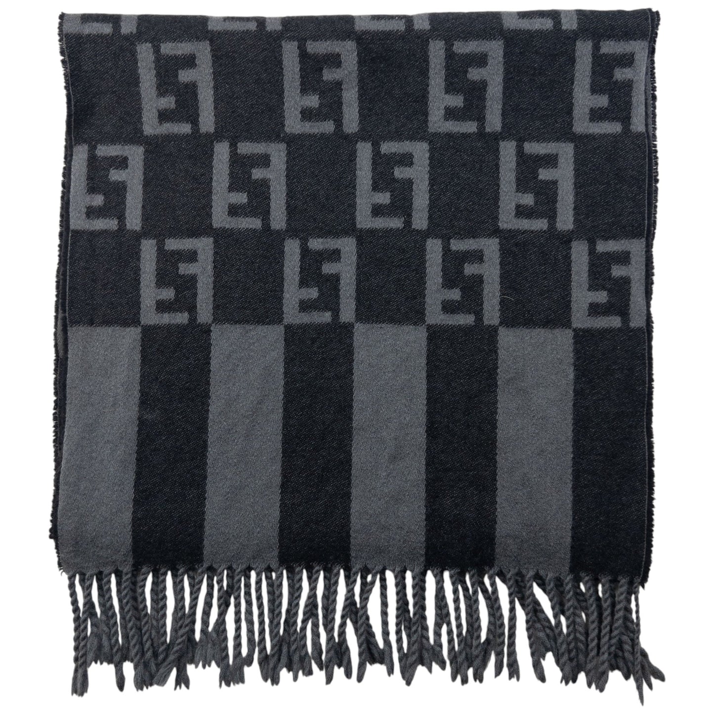 Vintage Fendi Monogram Wool Tassel Scarf