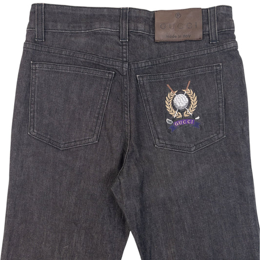 Vintage 2000s Gucci Flared Denim Jeans Womens Size W26 | W26, Grey