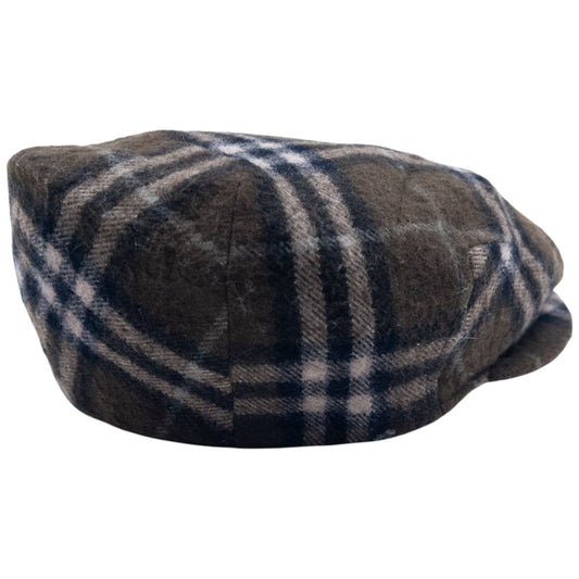 Vintage 80s Burberry Nova Check Wool Flat-Cap Hat | O/S, Brown