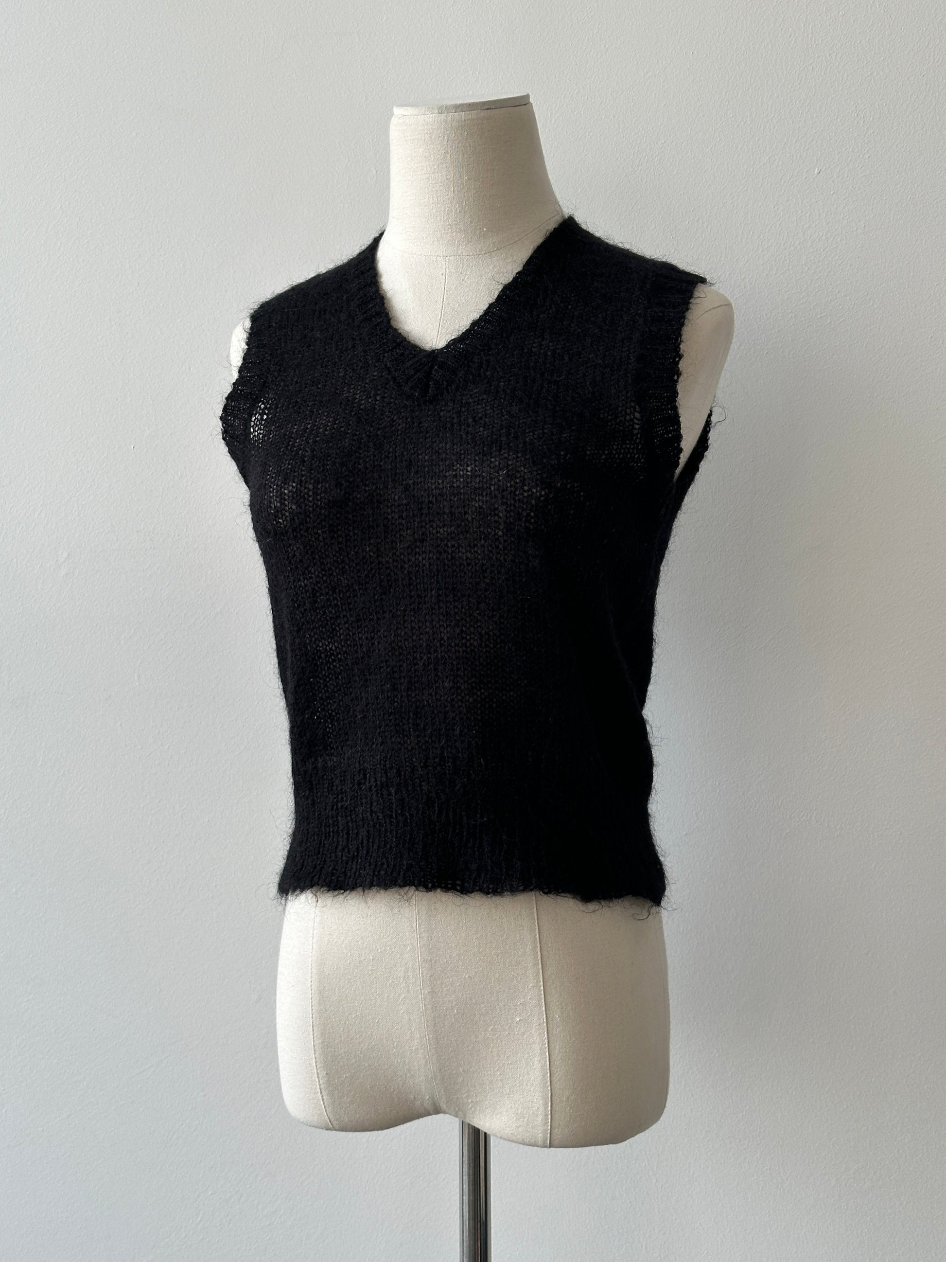 Vintage 1990s Mohair V Neck Top - S