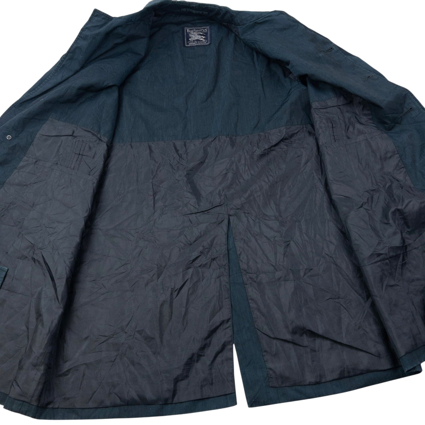 Vintage 90s Burberry Button Up Trench Jacket Size M | Medium, Grey