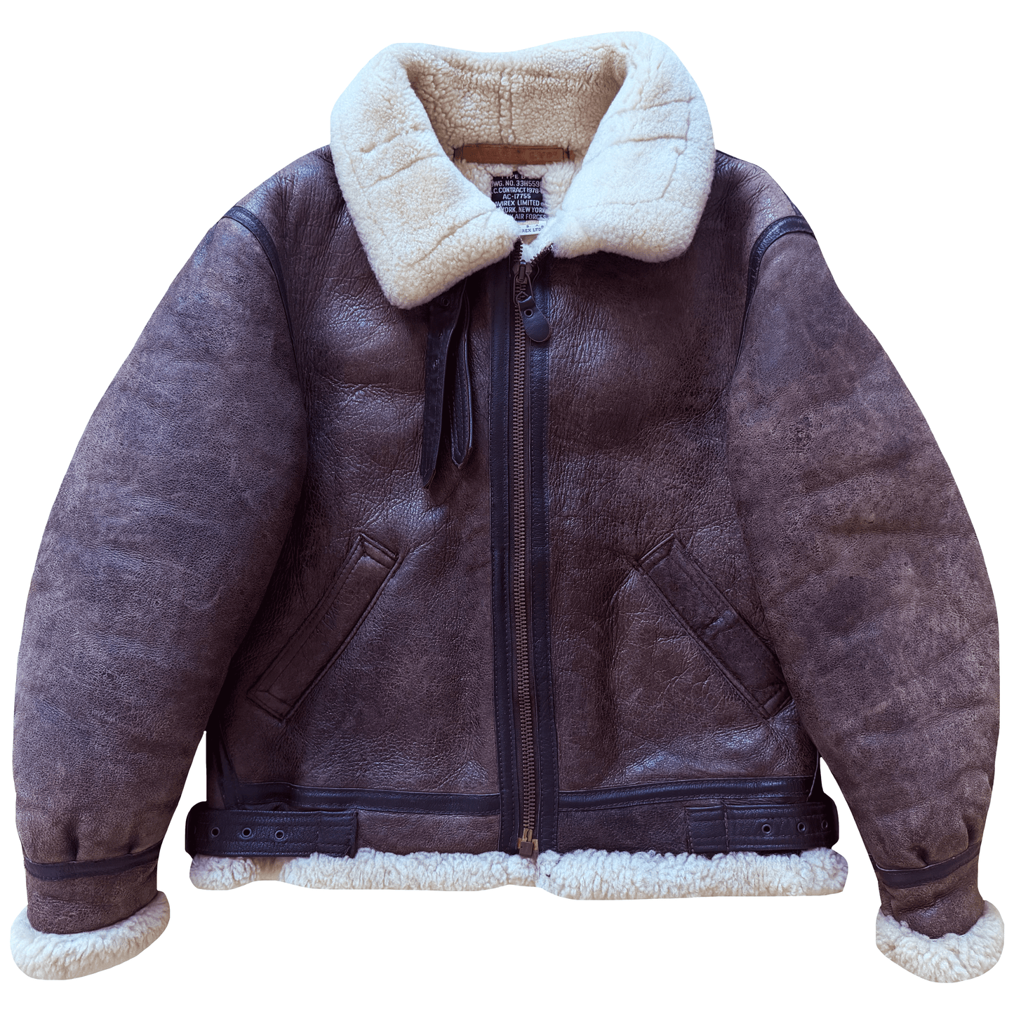 Avirex B-3 Sheepskin Aviator Flight Jacket - M | Medium, Brown